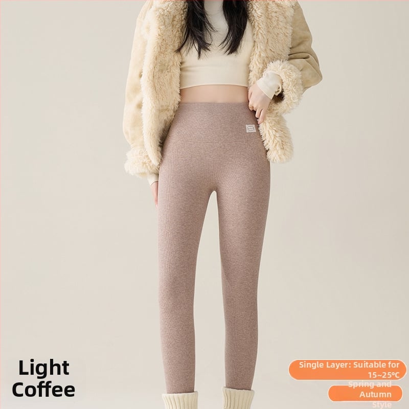 Medvilniniai žieminiai leginsai su fliso viduje, aukštos liemens formavimui, super stora, šilta