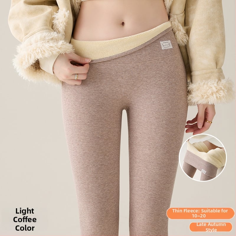 Medvilniniai žieminiai leginsai su fliso viduje, aukštos liemens formavimui, super stora, šilta