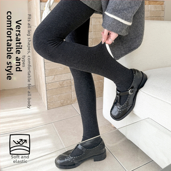 Ženské hrubé bavlnené legíny s vertikálnym vzorom dračie pazúry, priedušné a teplé, štýl pantyhose