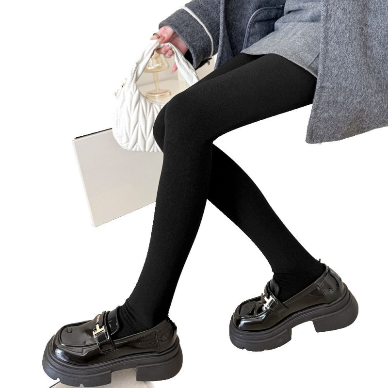 Ženské hrubé bavlnené legíny s vertikálnym vzorom dračie pazúry, priedušné a teplé, štýl pantyhose