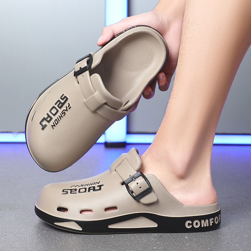 Jiacheng Bărbați Baotou Crocs-Style EVA Clogs – respirabile, rezistente la uzură, confecționate prin injecție, slip-on, vară 2025
