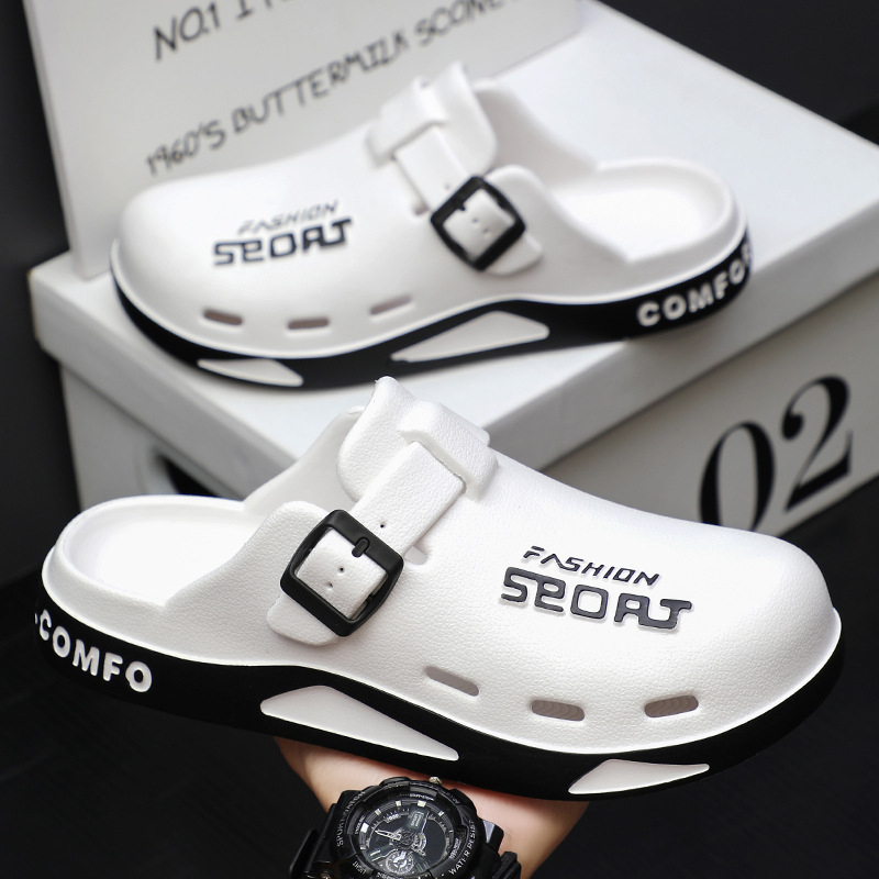Jiacheng Bărbați Baotou Crocs-Style EVA Clogs – respirabile, rezistente la uzură, confecționate prin injecție, slip-on, vară 2025
