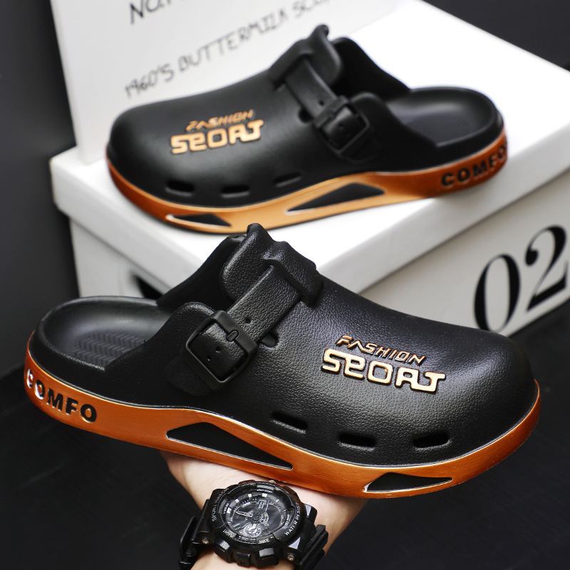 Jiacheng Bărbați Baotou Crocs-Style EVA Clogs – respirabile, rezistente la uzură, confecționate prin injecție, slip-on, vară 2025