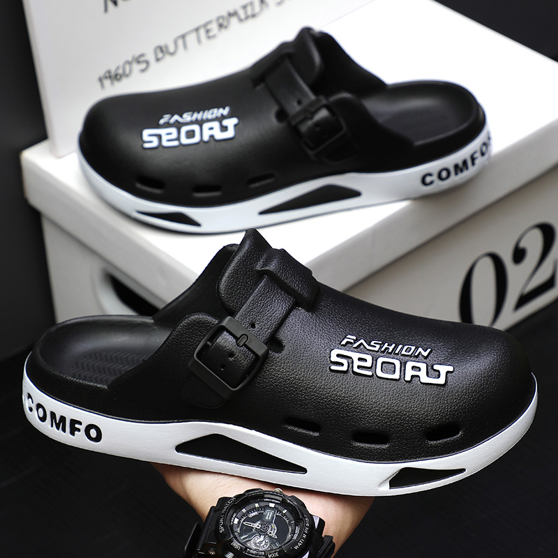 Jiacheng Bărbați Baotou Crocs-Style EVA Clogs – respirabile, rezistente la uzură, confecționate prin injecție, slip-on, vară 2025
