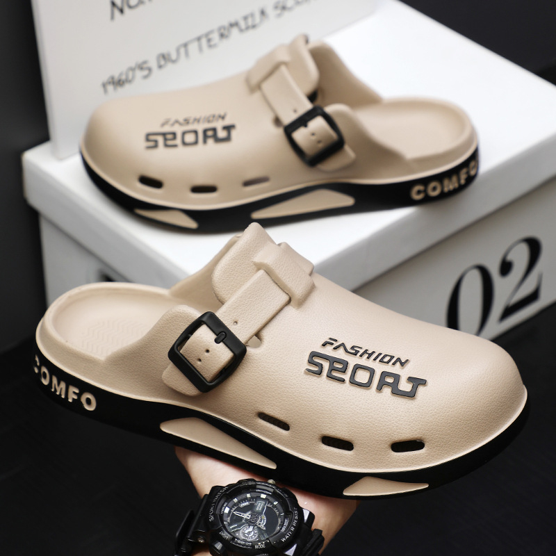 Jiacheng Bărbați Baotou Crocs-Style EVA Clogs – respirabile, rezistente la uzură, confecționate prin injecție, slip-on, vară 2025
