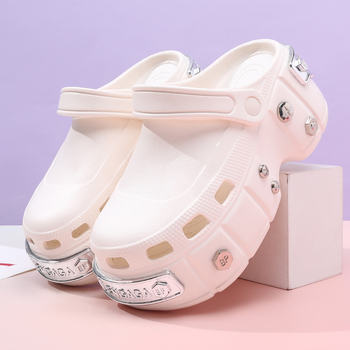 Papuci EVA Crocs pentru femei, design respirabil perforat, talpă antiderapantă, turnare monobloc, grosime talpă 3 cm+