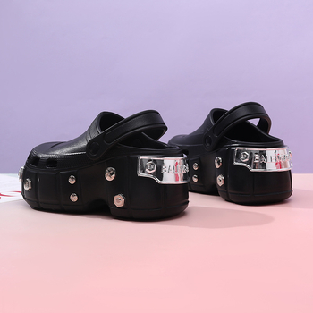 Papuci EVA Crocs pentru femei, design respirabil perforat, talpă antiderapantă, turnare monobloc, grosime talpă 3 cm+