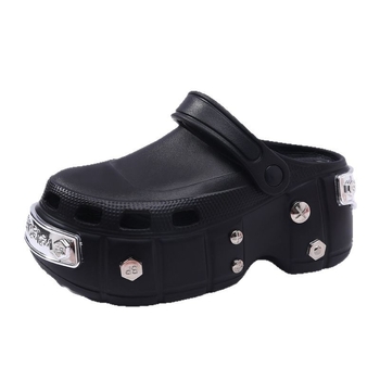 Papuci EVA Crocs pentru femei, design respirabil perforat, talpă antiderapantă, turnare monobloc, grosime talpă 3 cm+