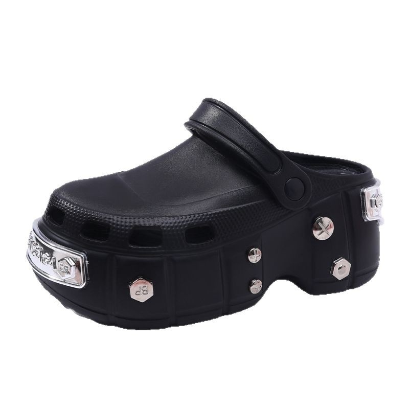 Papuci EVA Crocs pentru femei, design respirabil perforat, talpă antiderapantă, turnare monobloc, grosime talpă 3 cm+