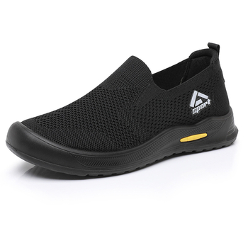 Férfi slip-on sétacipő, lélegző textil felsőrés, injektált poliuretán talp, kerek orr, alacsony boka