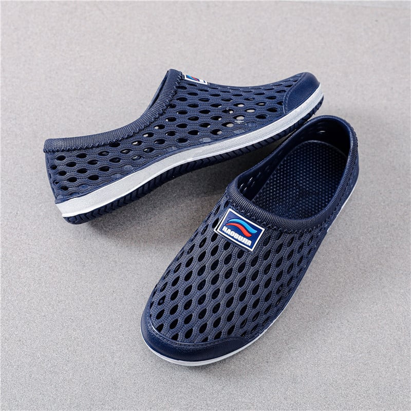 Férfi Baotou strand papucs perforált szellőző felsővel, műanyag felső és talp, vízálló és csúszásmentes