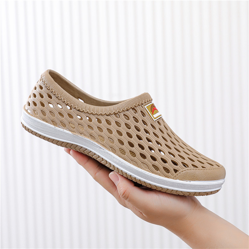 Férfi Baotou strand papucs perforált szellőző felsővel, műanyag felső és talp, vízálló és csúszásmentes