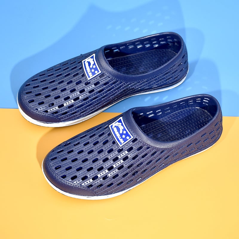 Férfi Baotou strand papucs perforált szellőző felsővel, műanyag felső és talp, vízálló és csúszásmentes