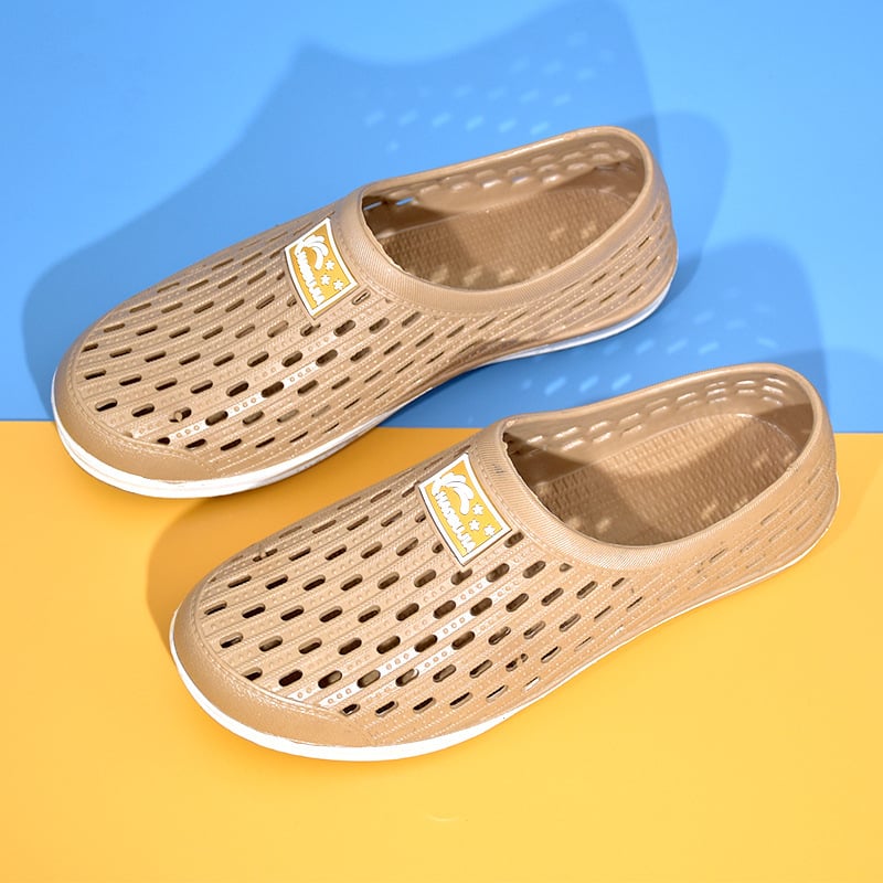 Férfi Baotou strand papucs perforált szellőző felsővel, műanyag felső és talp, vízálló és csúszásmentes