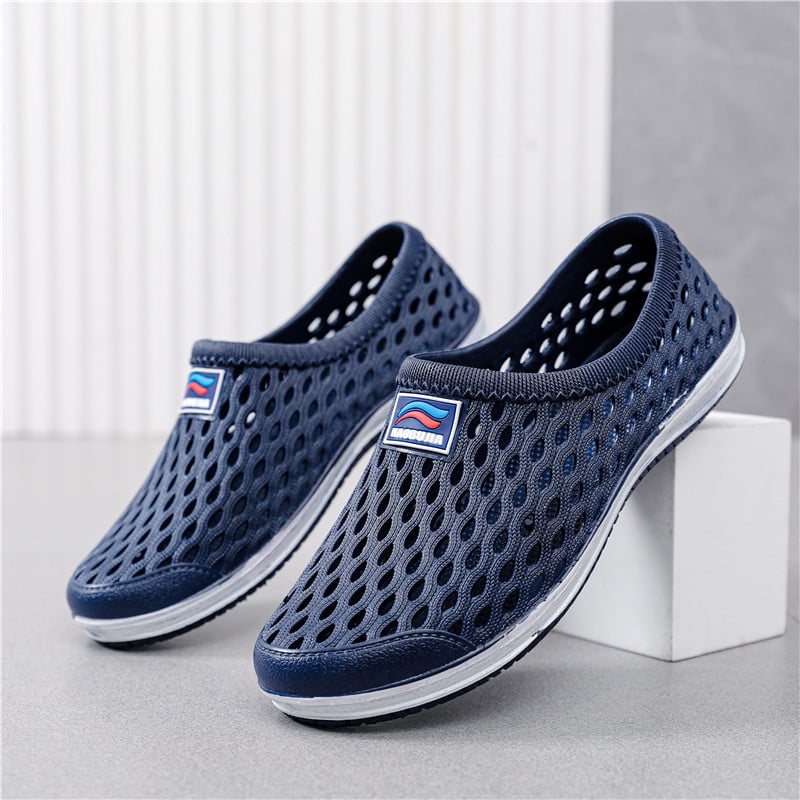 Férfi Baotou strand papucs perforált szellőző felsővel, műanyag felső és talp, vízálló és csúszásmentes