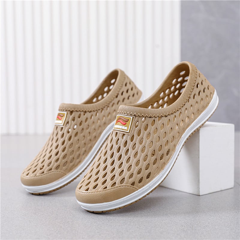 Férfi Baotou strand papucs perforált szellőző felsővel, műanyag felső és talp, vízálló és csúszásmentes