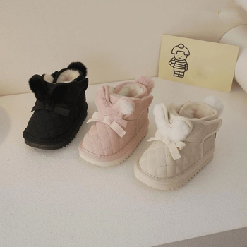 Djevojčice gležnjače s flisom, topla gornja strana od umjetne kože, korejski stil, za djecu od 1 do 6 godina.