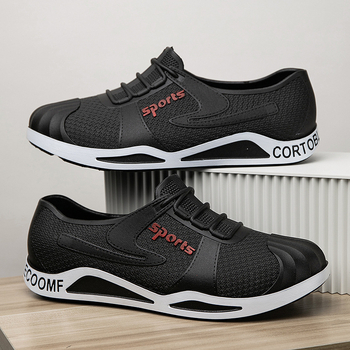 Мъжки водни обувки с нисък маншет, PVC горна част, EVA стелка, инжекционно формована подметка, антихлъзгави