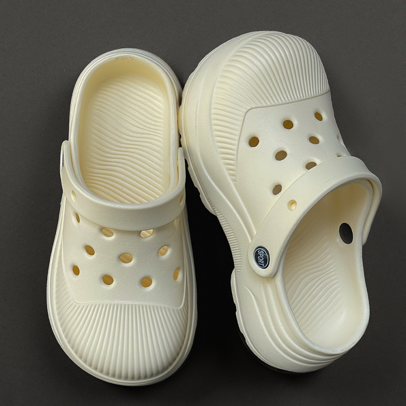 Șlapi Crocs pentru femei, talpă EVA, platformă 3-5 cm, antiderapante, talpă turnată dintr-o singură bucată
