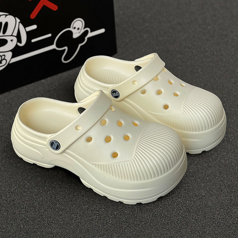 Șlapi Crocs pentru femei, talpă EVA, platformă 3-5 cm, antiderapante, talpă turnată dintr-o singură bucată