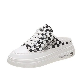 Sandale de damă cu deget închis, plasă respirabilă, partea superioară din canvas, talpă din cauciuc, închidere cu șiret, grosime talpă 3–5 cm