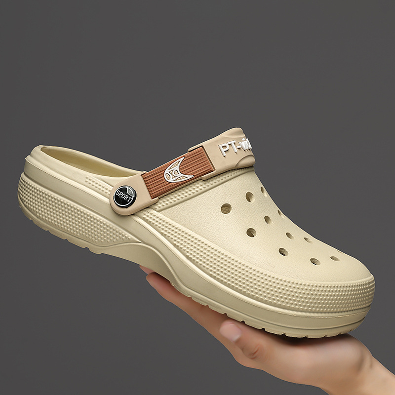 Sandale pentru bărbați din EVA, stil Crocs, cu partea superioară EVA și talpă EVA, talpă turnată prin injecție, închidere Baotou — vara 2024