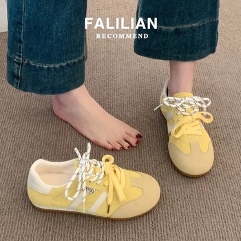 Pantofi sport femei din piele PU, vârf rotund, gleznă joasă, talpă din cauciuc, respirabili