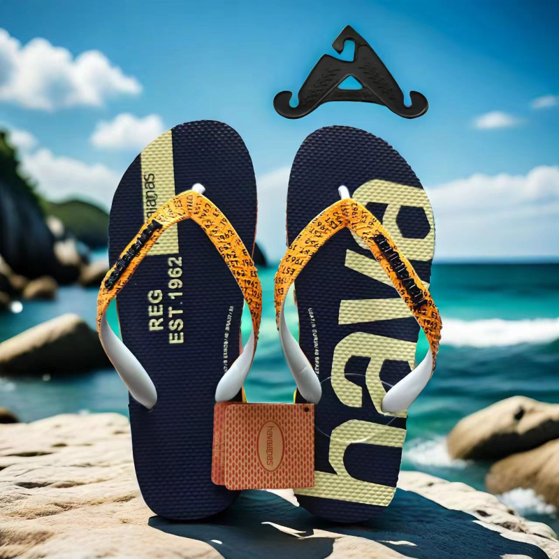 Férfi flip-flop papucs, gumírozott felső rész, PVC talp, injection-molded talp, Leisure stílus