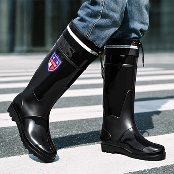 Мъжки високи дъждовни ботуши - водоустойчиви, противохлъзгащи, всесезонни, с мрежеста подплата и инжекционна технология на подметката