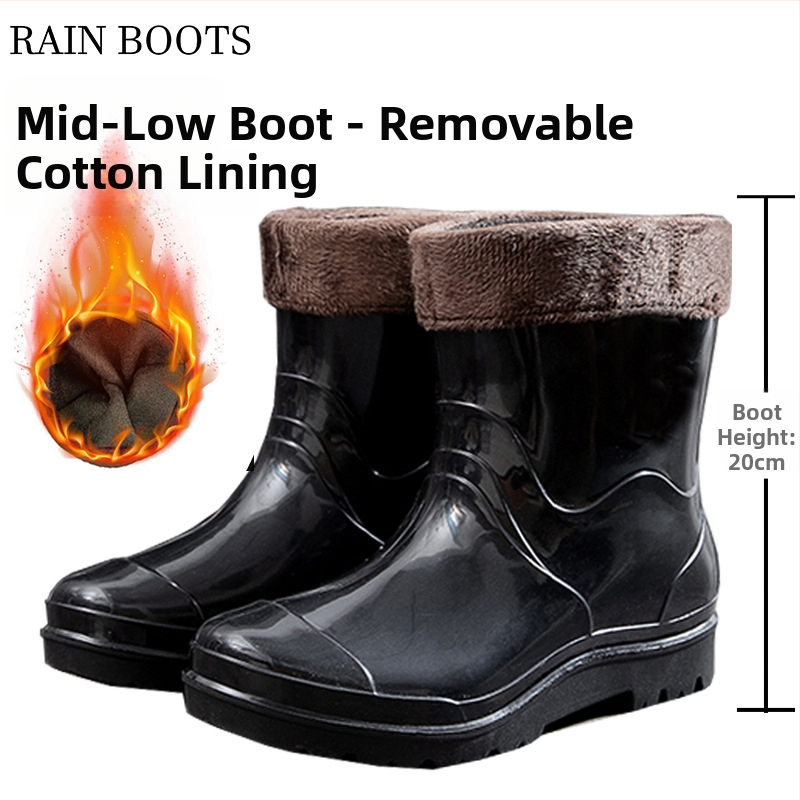 Vīriešu augstās lietus zābaki - ūdensnecaurlaidīgi, pretslīdēšana, visu sezonu, ar režģa odere, zole ar injekcijas spiediena tehnoloģiju