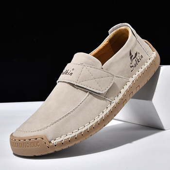 Unisex kvėpiančios rankų siuvimo loaferiai - viršutinis: Super Fiber; padalas: guma; apvali nosis; žemas kulnas 1-3 cm