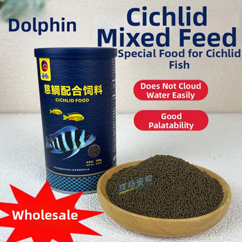 Tsiklidide pellet-toit, Dolphin bränd — akvaariumi kalade toit, 180 g (Bränd: Dolphin; Tüüp: Pellet; Sihtgrupp: Tsiklidid; Importimata: Ei)