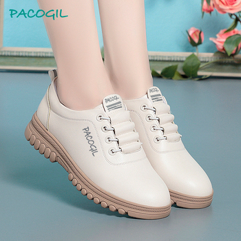 Pantofi sport casual din piele pentru femei, vârf rotund, partea superioară din fibre super, talpă din cauciuc, branț din microfibră de piele