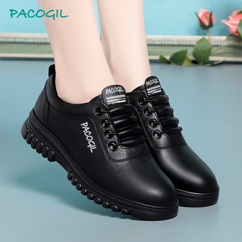 Pantofi sport casual din piele pentru femei, vârf rotund, partea superioară din fibre super, talpă din cauciuc, branț din microfibră de piele