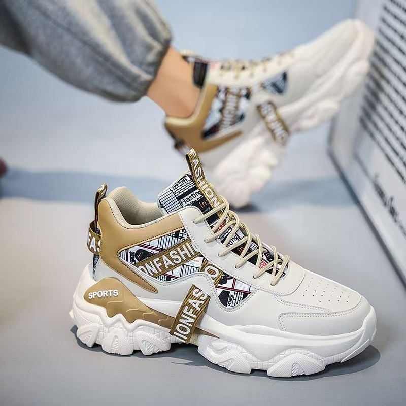 Pantofi sport casual pentru bărbați, cu partea superioară PU, căptușeală din plasă, talpă din cauciuc, vârf rotund și toc mic 1–3 cm