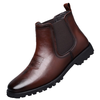 Мъжки Челси обувки с остър нос – висока горна част, PU горна част, PU подплата, гумена подметка