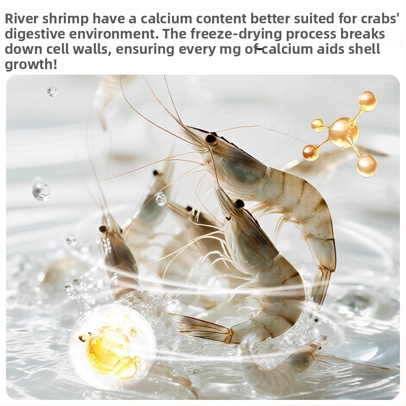 Hermit Crab toit – Freeze-Dried kookospähkli helbed, kuivatatud krevett, kaltsiumilisand – Yee, graanulidena akvaariumi lemmikloomatoit