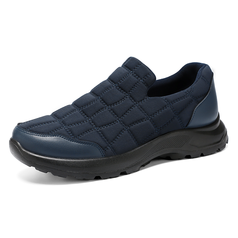 Férfi poliuretán slip-on szabadidőcipő, textil felső rész, kerek orr, alacsony sarok 1–3 cm, poliuretán talp