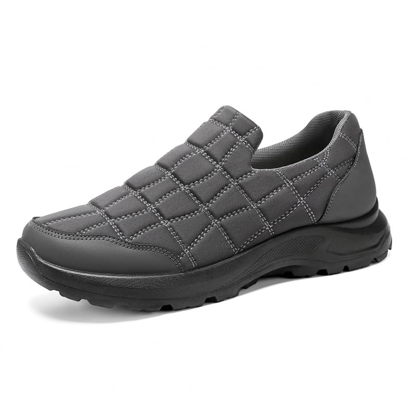 Férfi poliuretán slip-on szabadidőcipő, textil felső rész, kerek orr, alacsony sarok 1–3 cm, poliuretán talp