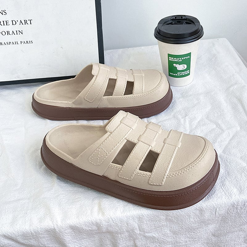 Női PVC klumpák perforált felsőrésszel, 2,5 cm vastag talp, injektált talp