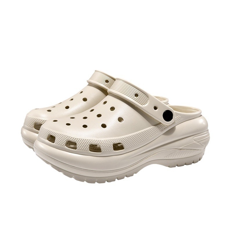 Sieviešu perforētās pludmales sandales, gaisa EVA augšējā daļa un zole, 7 cm neslīdoša platforma