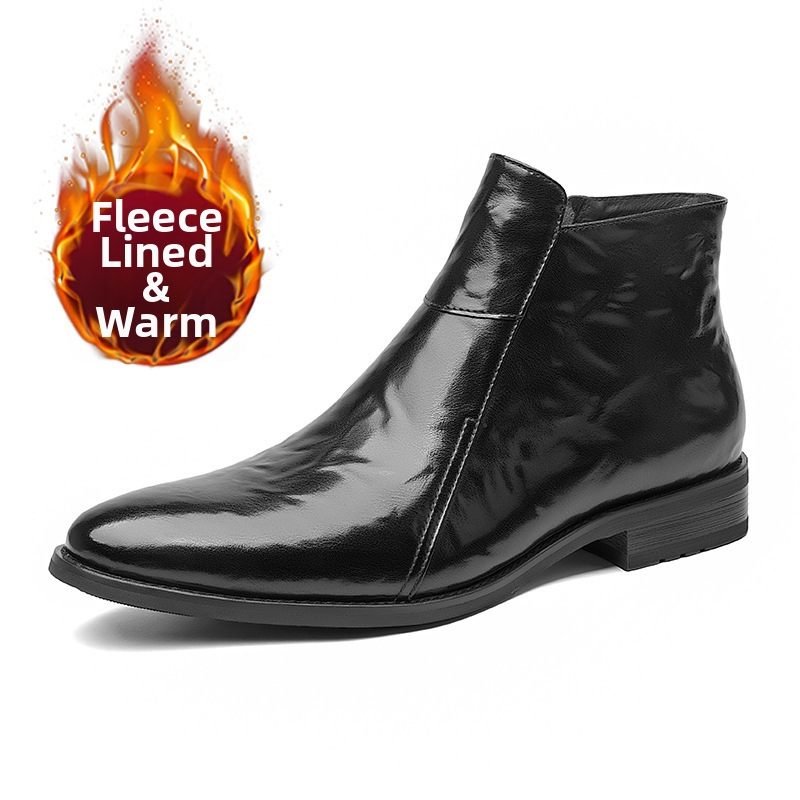 Vīriešu Chelsea kurpes ar asu purnu, split ādas augšdaļa, gumijas zole, PU zolīte, sietaina oderējums