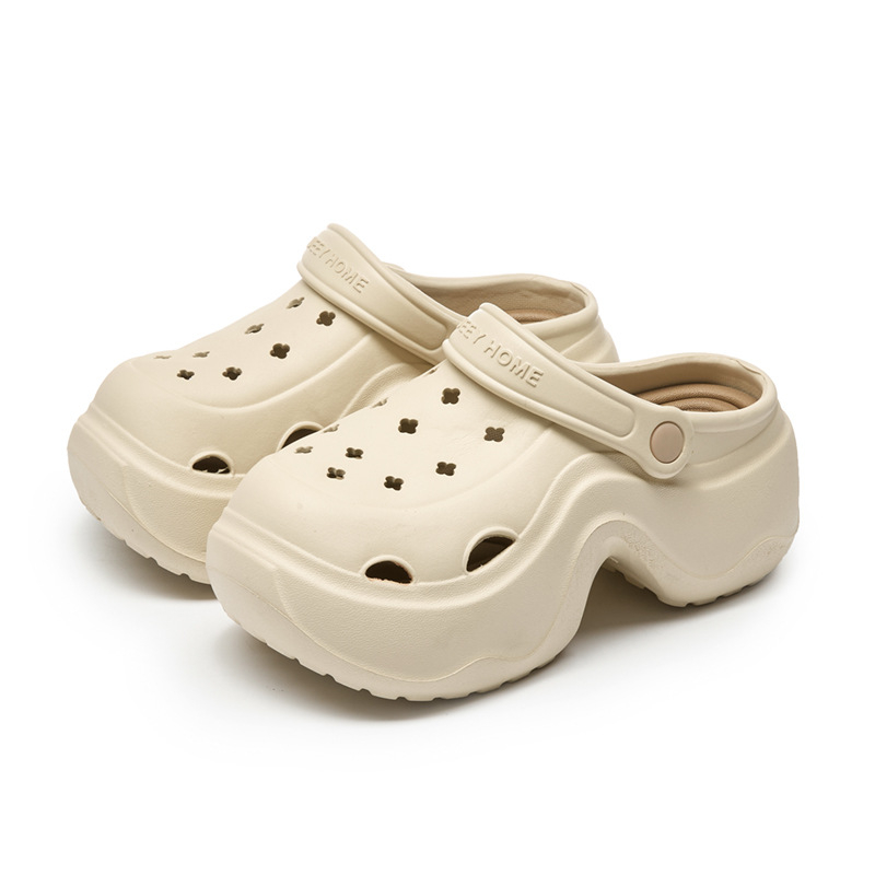 Crocs sandales vasaras 2025, EVA augšējā daļa un EVA zole, zoles biezums 3 cm vai vairāk, pretslīdoša zole, papēža augstums 5–7 cm