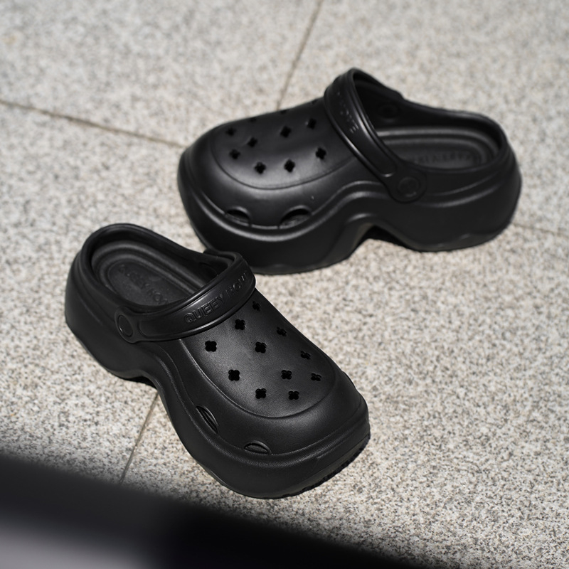Crocs sandales vasaras 2025, EVA augšējā daļa un EVA zole, zoles biezums 3 cm vai vairāk, pretslīdoša zole, papēža augstums 5–7 cm