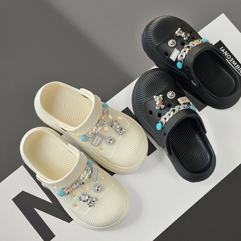 KEKE Crocs stila sieviešu slipperes ar augstu padu, EVA augšdaļa un EVA zole, 5 mm zoles biezums, iekšējai un ārējai lietošanai