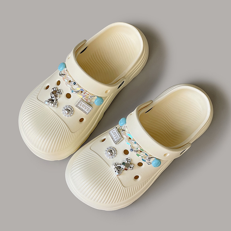 KEKE Crocs stila sieviešu slipperes ar augstu padu, EVA augšdaļa un EVA zole, 5 mm zoles biezums, iekšējai un ārējai lietošanai