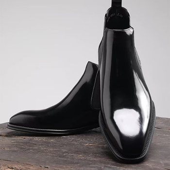 Мъжки мартин ботуши с британски стил, средна височина, квадратен нос, PU горна част, гумена подметка, дишащи, височина на петата 3–5 cm, есен