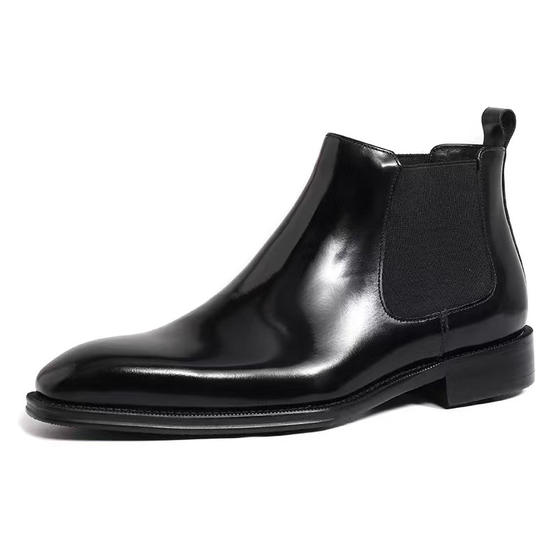 Ανδρικά μαρτίν μποτάκια με βρετανικό στυλ, μεσαίου ύψους, τετράγωνη μύτη, PU άνω, καουτσούκ σόλα, διαπνέοντα, ύψος τακουνιού 3–5 cm, φθινόπωρο