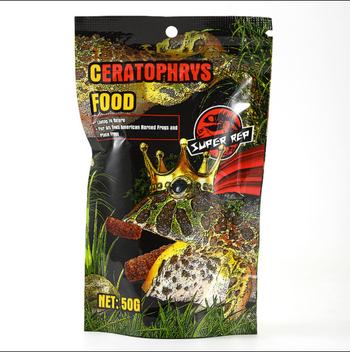 SuperRep Horned Frog Food, 50 g, 48 pakendid karbis, päritolu Guangdong, akvaariumi koduloomade toit
