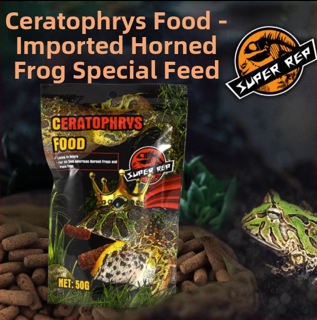 SuperRep Horned Frog Food, 50 g, 48 pakendid karbis, päritolu Guangdong, akvaariumi koduloomade toit
